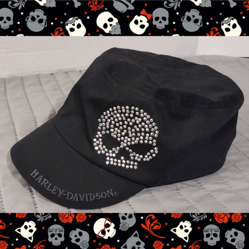 Women's Harley Davidson bling skull hat